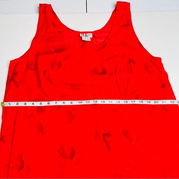Vintage Floral Maxi Shift Dress‎ Womens Plus Size 20 Red Tulip Rayon Sleeveless - Picture 5 of 8